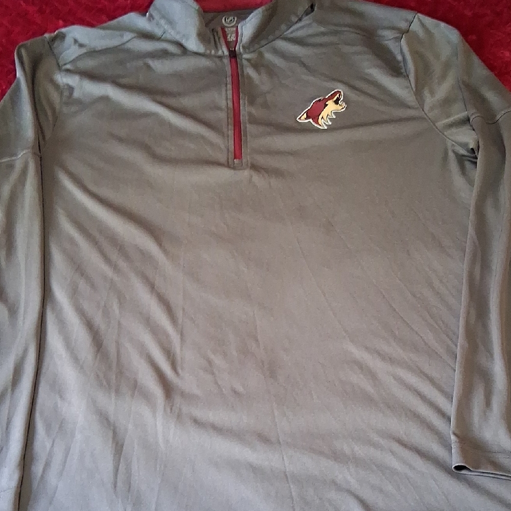 Gray Quarter-Zip Pullover With Logo - image 1